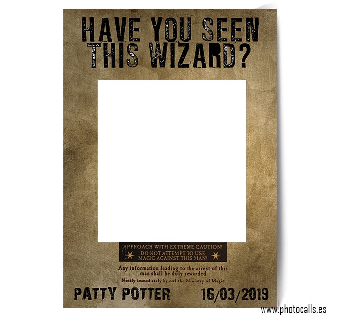 Marco Photocall Harry Potter, personalizable nombre y fecha.