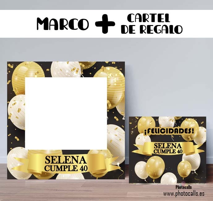 Marco Hinchable Dorado Photocall 60 x 80 cm + Accesorios